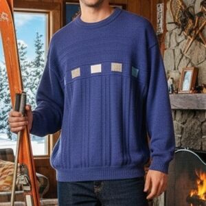 Carraig Donn L Vintage Eclectic Grandpa Dadcore Cabincore Texture Knit Sweater